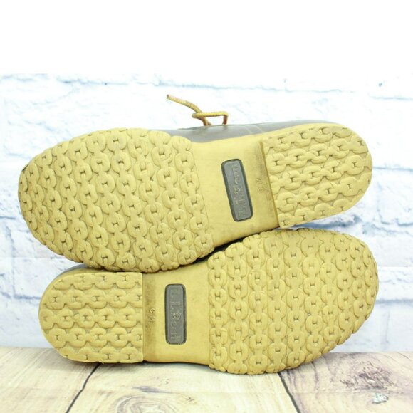 LL Bean Brown Leather Lace Up Unlined Gumshoes Ankle Duck Boots Size 7 M - Picture 10 of 10